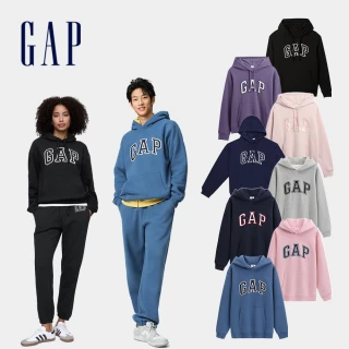 【GAP】男女裝 Logo刷毛刺繡帽T-多款任選(463506&787441)