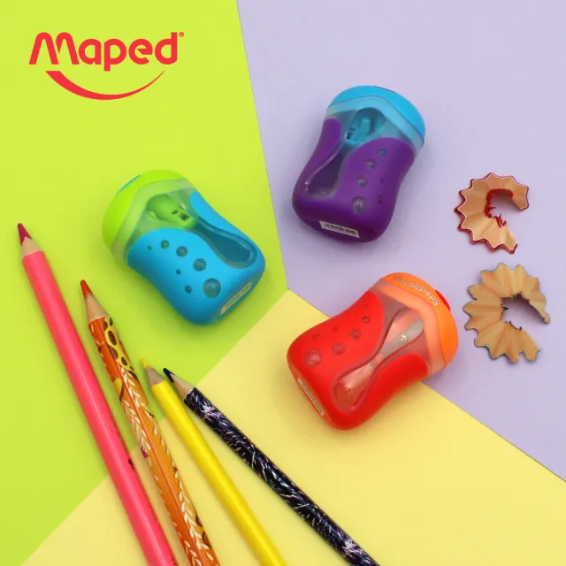 【法國Maped】雙孔彩色鉛筆專用筆削(顏色隨機出貨)