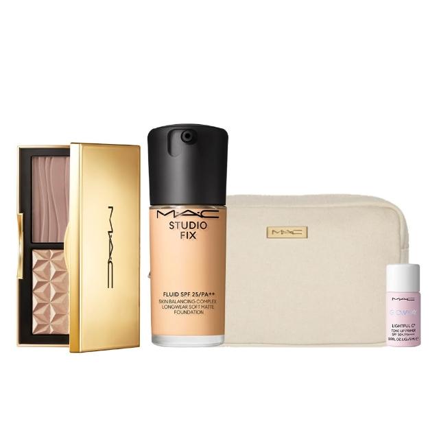 【M.A.C】超持妝立體妝感濾鏡底妝組(超持妝濾鏡粉底液 SPF25/PA++ 30ml/口袋雙色修容打亮盤 7g/防曬)