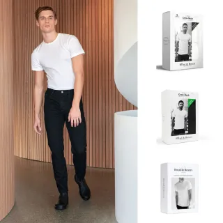 【Bread & Boxers】兩件組 有機棉男用圓領Ｔ 白/黑/深灰 素t 短t 圓領 短袖上衣 送禮 禮盒 情人節 聖誕節