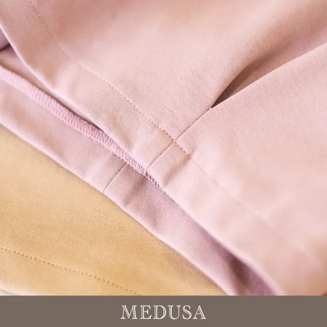 【MEDUSA 曼度莎】現貨-氣質花漾壓褶小開口長袖上衣 - 2色（M-XL）｜女休閒上衣 大學T 女長袖(701-52201)