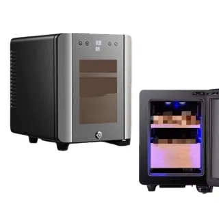 【小山THL】8L雪茄櫃 80支 冷凍保濕櫃 桌上型雪茄盒 雪茄櫃 冷藏櫃(單製冷功能/無濕度控制/雪松木層架)