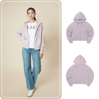 【Lee】女裝 休閒外套 / 左胸小LOGO 連帽拉鍊 石英粉 季節性版型(LB513008137)