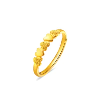 【周大福】簡約愛心黃金戒指_計價黃金(可調式戒圍)