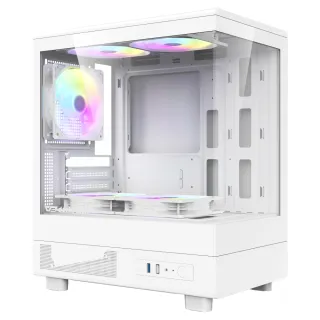 【darkFlash】MOTI Mini 鏡之小島 M-ATX電腦機殼-白色(迷你小機殼)