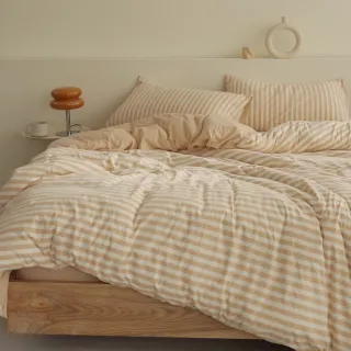 【AnD HOUSE 安庭家居】針織純棉-單人床包雙人薄被套組-100%純棉(多色任選/舒適透氣)