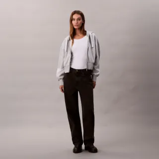 【CALVIN KLEIN】官方旗艦館CK 標誌飾帶連帽外套_灰色