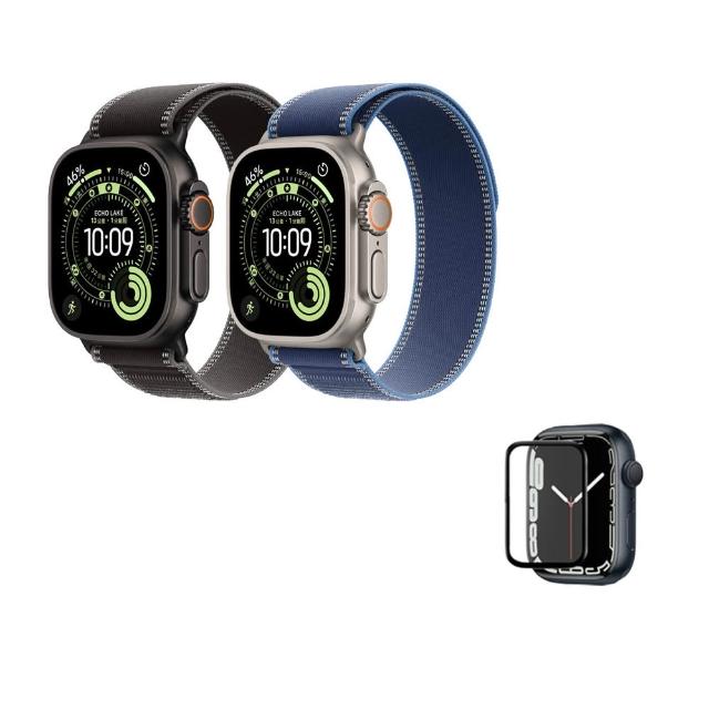 鋼化保貼組【Apple】Apple Watch Ultra 3 GPS+行動網路 49mm(鈦金屬錶殼搭配越野錶環)