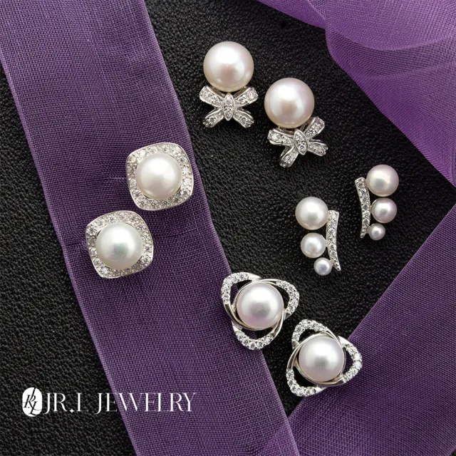 【JR.L金瑞利珠寶】年終慶 天然珍珠 2.5-8MM 純銀925珍珠耳環(貼耳式系列C)