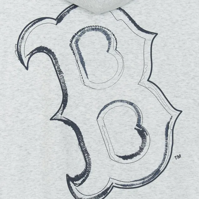 【MLB】背後大Logo刷毛連帽上衣 帽T 波士頓紅襪隊(3AHDB0756-43MGL)