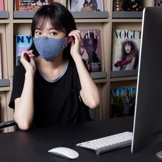 【YVONNE 以旺傢飾】奈米防護立體口罩_SPORTINGTEX(竹纖維藍細條紋)