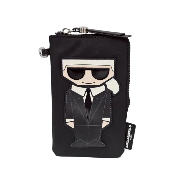 【KARL LAGERFELD 卡爾】KARL LAGERFELD  卡爾 可愛貓咪組合 尼龍手機袋 零錢袋