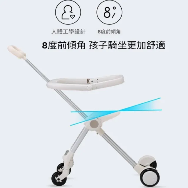 【Quality 聚家】兒童行李箱 可坐騎帶娃行李箱 登機旅行箱 寶寶遛娃拉桿箱(人體工學設計/雙輪剎車設計)