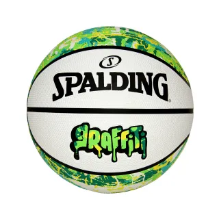【SPALDING】斯伯丁 籃球 橡膠 塗鴉系列 黃綠/白(7號球)