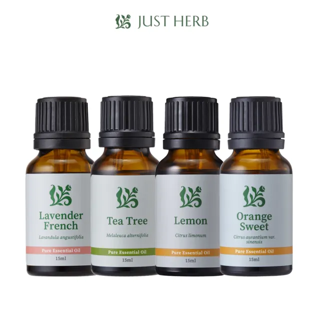【JustHerb香草集】精選單方精油15ml 任選一入(居家百搭必備單方精油)