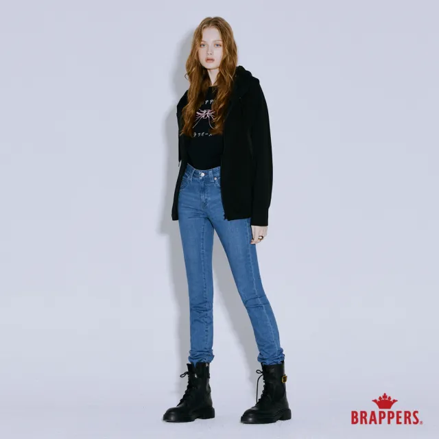 【BRAPPERS】女款 寬版連帽外套(黑)