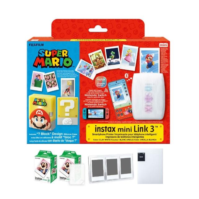 【FUJIFILM 富士】instax mini Link3×超級瑪利歐聯名款 印相機 原廠公司貨(贈40張底片原廠相冊組合)