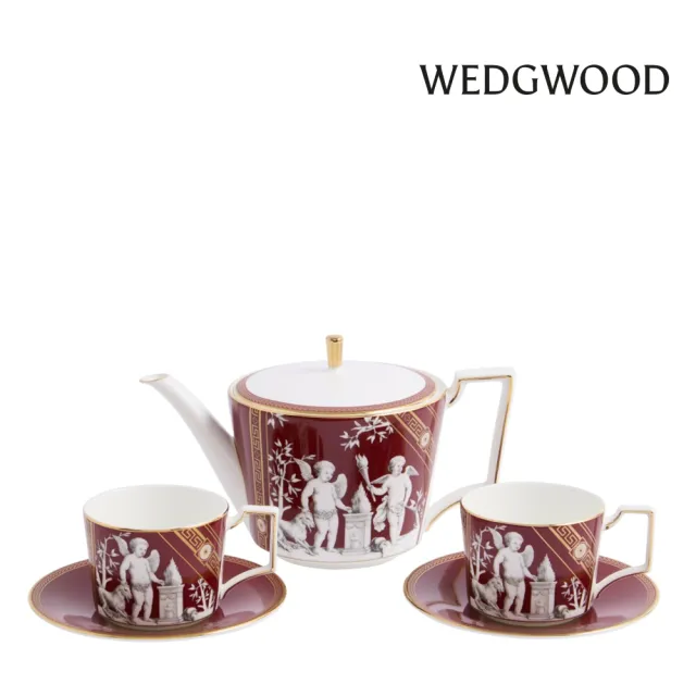 WEDGWOOD】文藝復興風華一壺兩杯禮盒組紅(官方直營) - momo購物網