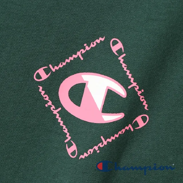 【Champion】官方直營 男款-AS印花LOGO長袖TEE-綠色(C3-R402-570 日規)