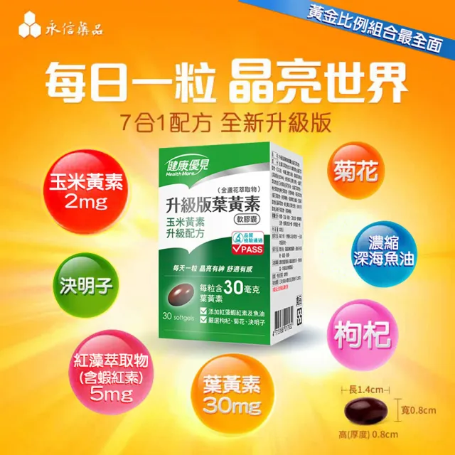 【健康優見】高單位升級版葉黃素軟膠囊x20瓶(30粒/瓶)-永信監製