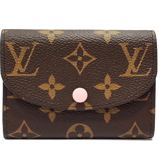 【Louis Vuitton 路易威登】M62361 經典Monogram花紋帆布ROSALIE信封式卡包/零錢包(芭蕾粉)