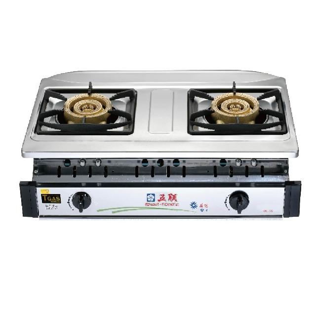 五聯 WG-2707 五聯 WG-2707 雙口爐採用優質不銹鋼材質,瓦斯壓轉式點火設計安全便捷,嵌入式安裝適合現代廚房。雙口同時烹飪,提升效率,提供1年完整保固,耐用可靠,是家庭廚房理想選擇。