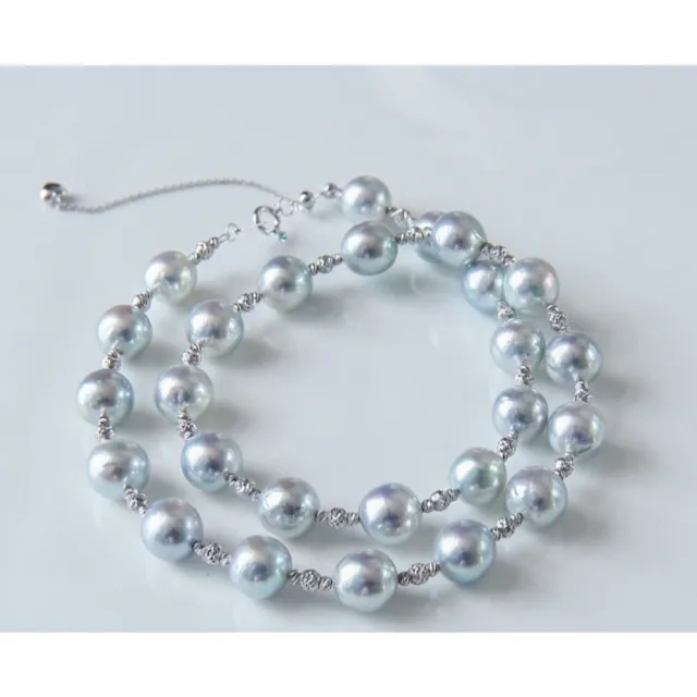 La Corser】8-9mm 真多麻天然海水珍珠項鍊巴洛克珍珠日本Akoya 珍珠18K