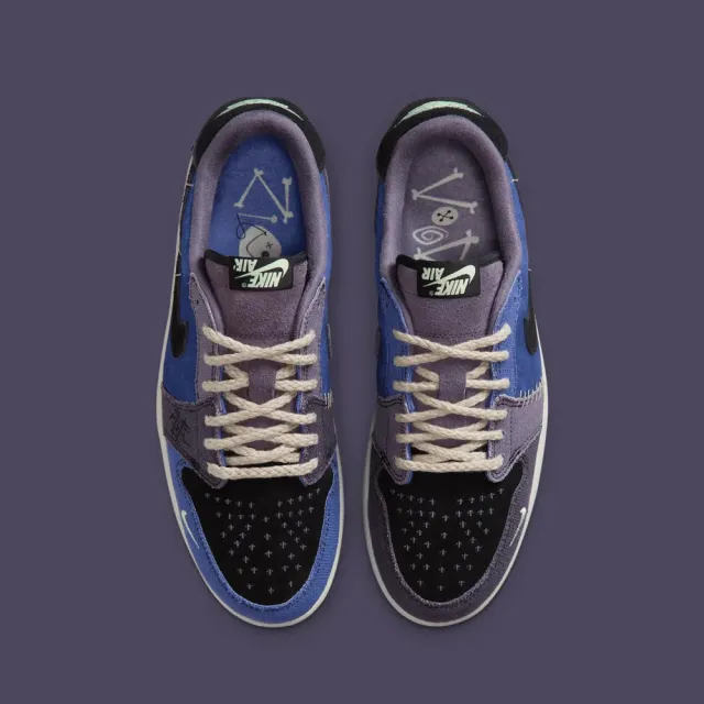 【NIKE 耐吉】休閒鞋 Air Jordan 1 Low OG x Zion Williamson 聯名款 巫毒娃娃2.0 黑紫藍 男鞋 IH2309-500