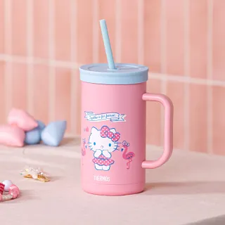 【THERMOS 膳魔師】HelloKitty可進洗碗機不鏽鋼真空吸管杯720ml(TKHA-720KT-SS)
