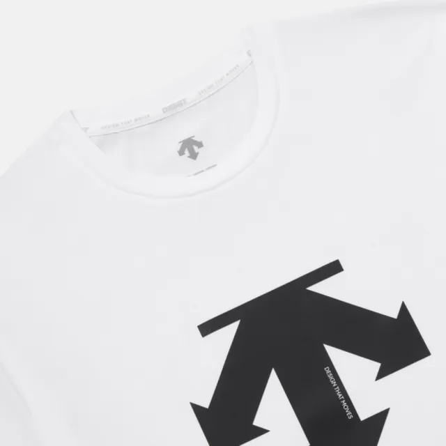 【DESCENTE】短袖上衣 男 女 中性 快排 TOUGH SPIRIT 白 SQ323UTS72-WHT0