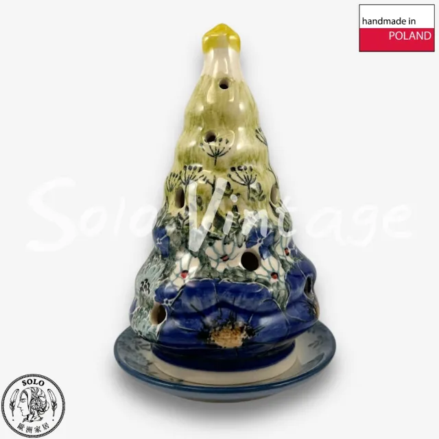 【SOLO 波蘭陶】波蘭製 Cerraf 波蘭陶 14CM 聖誕樹燭台 藍野芳蹤系列 聖誕節必備