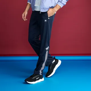 【FILA官方直營】男吸濕排汗針織平口長褲-丈青(1PNZ-5705-NV)