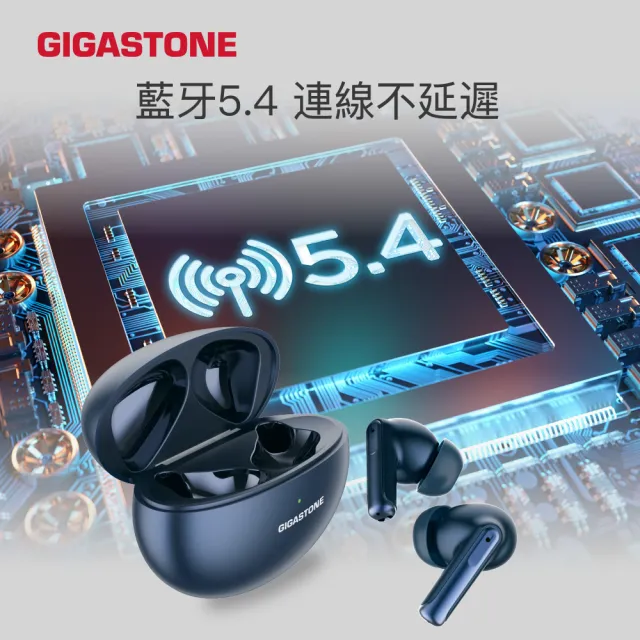 【Gigastone 立達國際】2入組 TrueWireless 真無線降噪藍牙耳機TAQ1(主動降噪/ENC/通透/藍牙5.4/無線充電)