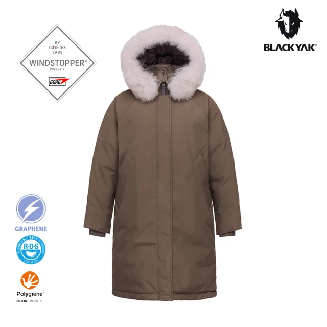 【BLACKYAK】女 HIMA WSP長版羽絨外套[兩色]BYEB2WJ901(WINDSTOPPER 防風 保暖 石墨烯 IU)