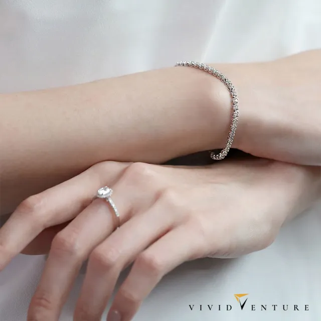 【Vividventure 亞帝芬奇】週年慶限定 禮物 18K 4.2克拉 天然鑽石 真鑽 手鍊 星願
