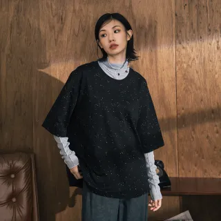 【gozo】A｜彩色潑墨立體標語寬鬆短袖T恤(兩色)