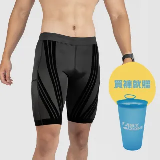 【A-MYZONE】男四角泳褲 無痕水陸兩棲 緊身短褲 機能運動壓力短褲 壓縮短褲 運動短褲(馬拉松 游泳 田徑)