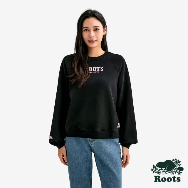 【Roots】Roots女裝- ROOTS CANADA 圓領上衣(黑色)
