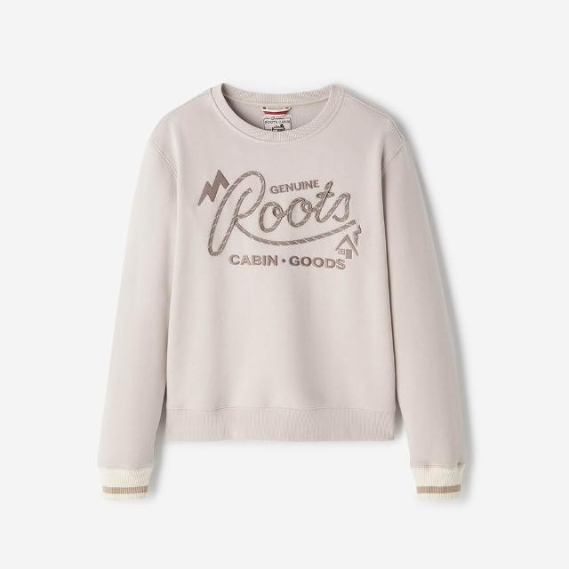 【Roots】Roots女裝- CABIN FLEECE 圓領上衣(銀灰色)
