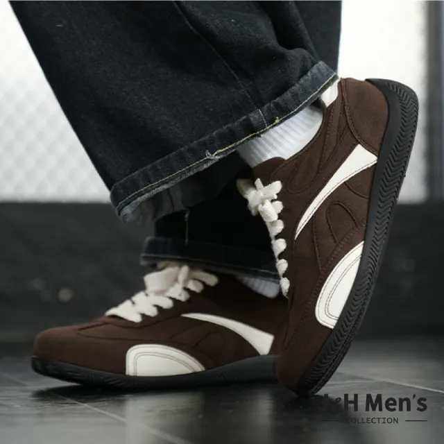 【J&H collection】復古帥氣簡約綁帶男款德訓鞋 賽車鞋 休閒鞋(紅色/棕色/黑色)