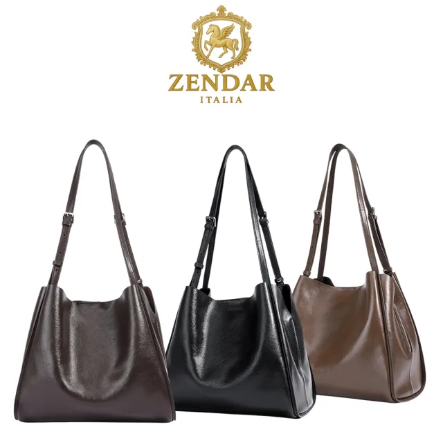【ZENDAR】直播限定 限量1折 頂級小牛皮肩背包手提包 羅賓系列 全新專櫃展示品(3色)