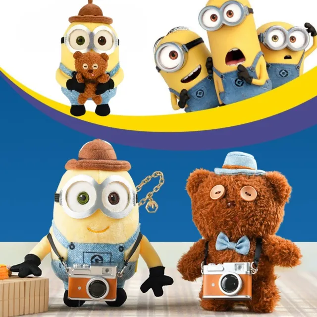 【MINIONS 小小兵】環球影城小小兵玩偶吊飾耳機包TIM熊提姆熊(正版閨蜜女友男友女兒子生日 
