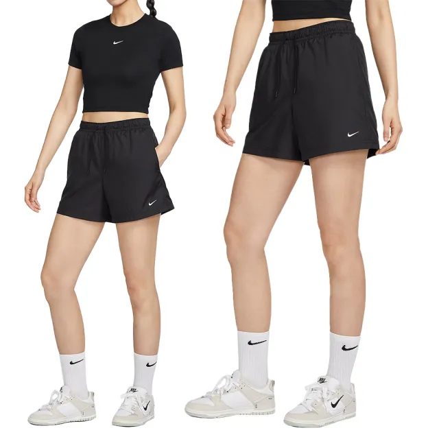 【NIKE 耐吉】AS W NSW MR ESSNTL WVN SHORT 女款 黑色 運動 休閒 短褲 FV7558-010