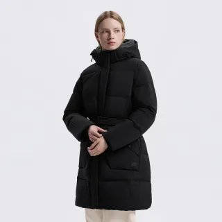 【National Geographic 國家地理】女裝 中長版 可拆式連帽羽絨外套(鵝絨/帽子可拆)