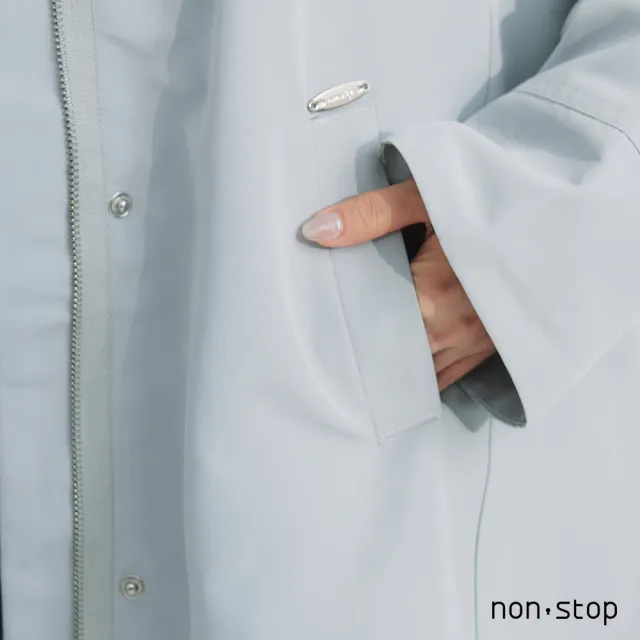 【non-stop】連帽可拆式鋪棉長版外套-2色