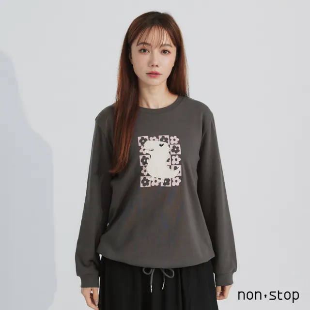 【non-stop】花框恐龍插畫抽繩T恤-2色