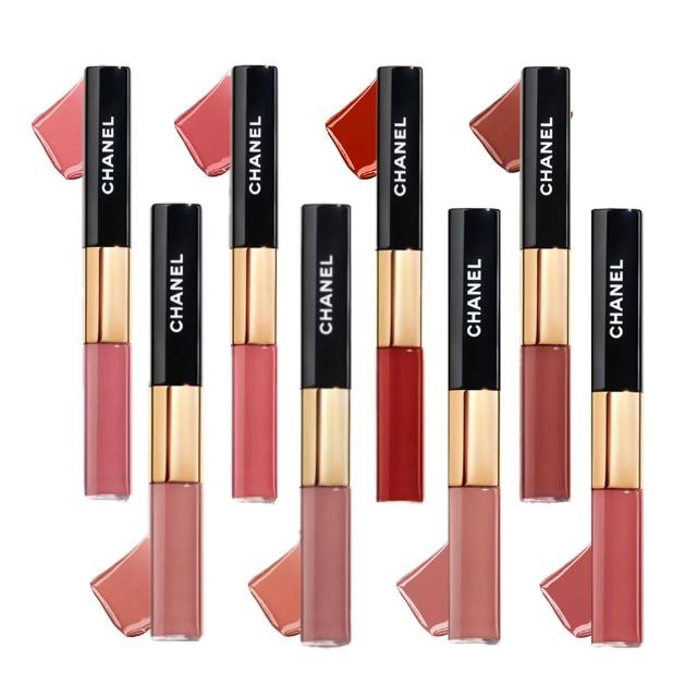 【CHANEL 香奈兒】超炫耀持色唇萃 8ml 1+1組(40/154/174/176/182/186/192多款任選 雙頭唇釉 國際航空版)