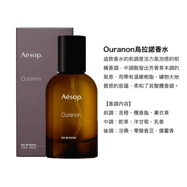 【Aesop】香水 50ml 多款可選(喀斯特/米拉塞蒂/埃雷米亞/艾底希思/格歐暮/烏拉諾)