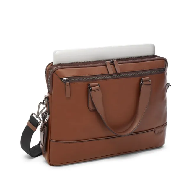 【TUMI】Harrison Sycamore 14 吋筆電輕巧商務皮革公事包 - 牛皮棕(TUMI 官方旗艦店)