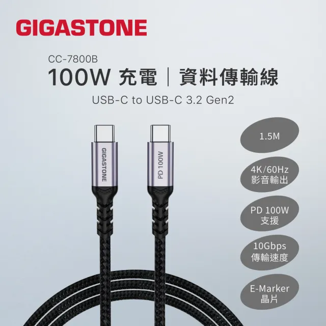 【Gigastone 立達國際】100W GaN氮化鎵四孔USB-C充電器 TypeC 雙線快充組(100W x 60W) (支援iPhone17)